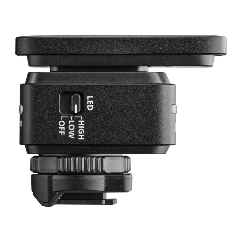 Nikon ME-D10 shotgun microphone with digital accessory shoe mount and LED settings switch