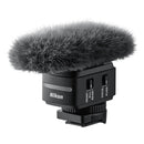 Nikon ME-D10 shotgun microphone with wind muff and multiple directional modes for professional audio recording
