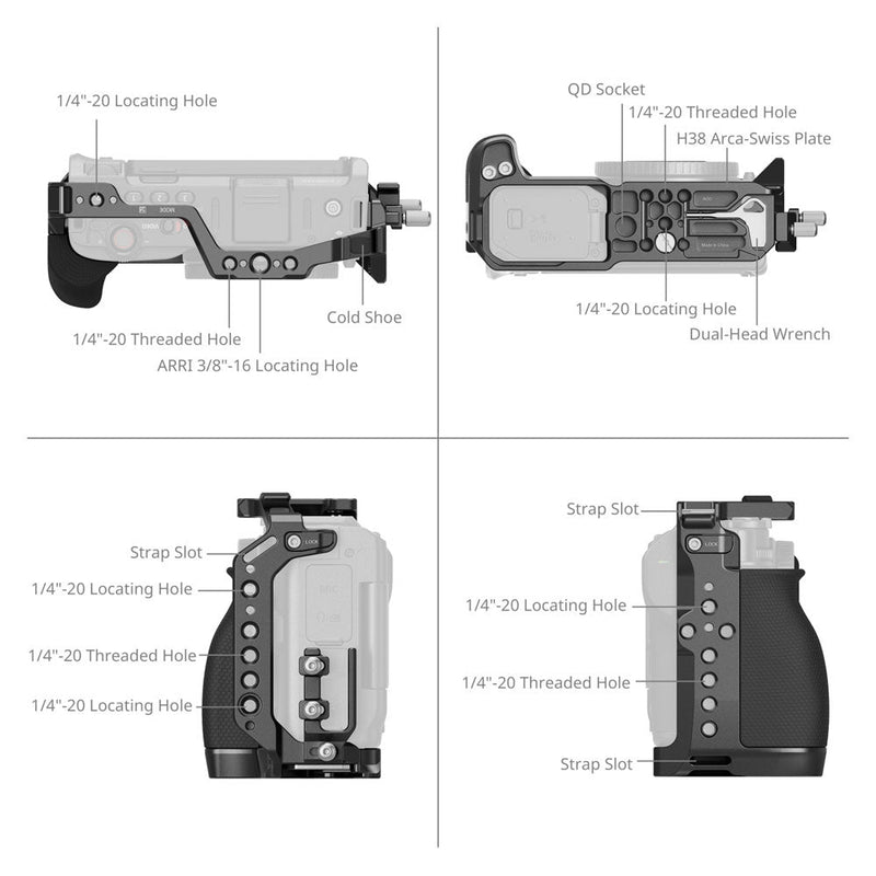 SmallRig Basic Cage Kit for Nikon ZR with multiple mounting points and dedicated HDMI USB-C cable clamp for stable connections and accessory expansion