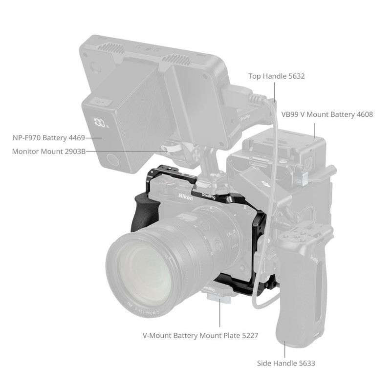 SmallRig Basic Cage Kit for Nikon ZR with HDMI and USB-C cable clamp and multiple mounting points for accessories