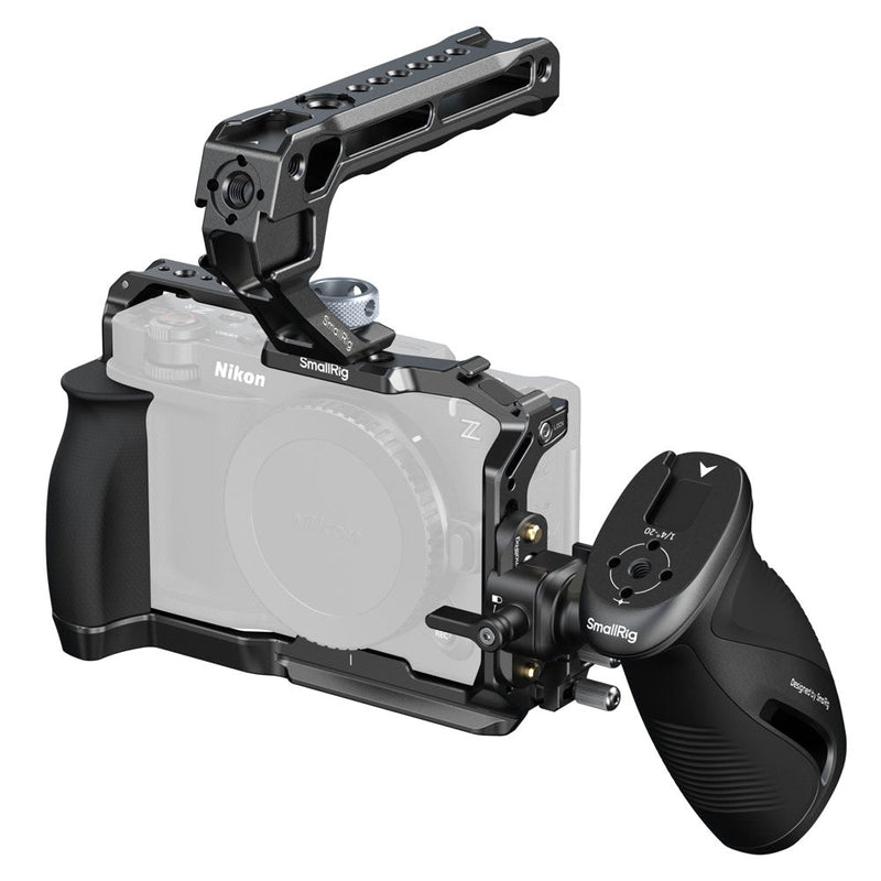 SmallRig Advanced Cage Kit for Nikon ZR with silicone-wrapped handle, side grip, HDMI and USB-C cable clamps, and multiple mounting points.