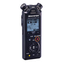 OM System LS-P5 compact audio recorder with Tresmic II directional microphones and Bluetooth control