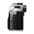 Side view of OM System OM-5 Mark II mirrorless camera with 14-150mm lens showing compact and durable design