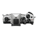 Top view of OM System OM-5 Mark II mirrorless camera with control dials and buttons