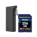 PGYTECH High-Speed Card Reader Case Black with Delkin Prime 256GB SDXC Memory Card