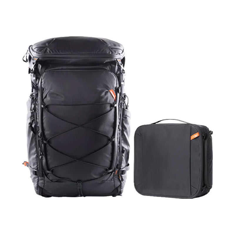 PGYTECH OnePro Flex 40L black camera backpack with detachable camera insert bag for versatile storage and outdoor use