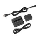Lumix battery charger with 2 cables, main charging unit, and power adapter.