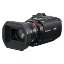Panasonic HC-X1200 4K camcorder with 25mm wide-angle lens and 24x optical zoom compact body