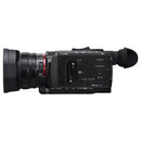 Panasonic HC-X1600 4K 60p camcorder with wide-angle lens and optical zoom side view