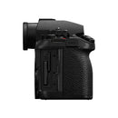 Panasonic LUMIX S1IIE camera body side view with dual card slots and textured grip