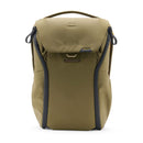 Peak Design Everyday Backpack v2 20L in olive green with weatherproof recycled fabric and fast MagLatch top access