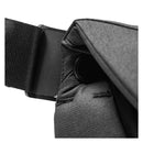 Close-up of black Peak Design Everyday Messenger V2 bag showing durable strap and MagLatch closure detail