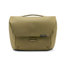 Peak Design Everyday Messenger V2 bag in tan with weatherproof recycled nylon shell and MagLatch closure