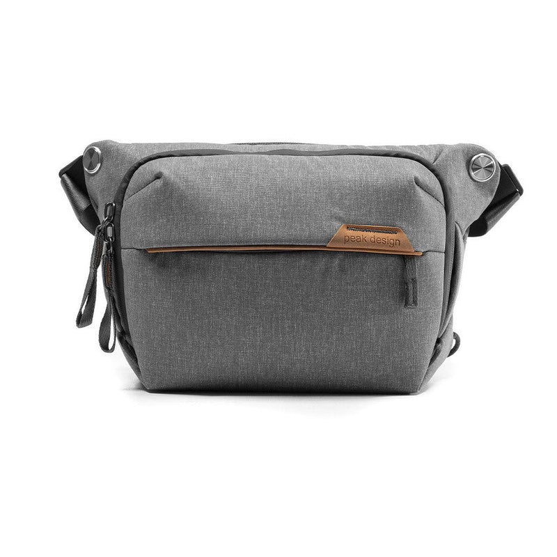 Peak Design Everyday Sling V3 3L gray compact crossbody bag with front zippered pocket and adjustable strap