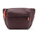 Peak Design Everyday Sling V3 6L brown compact water-resistant bag with orange zipper pulls