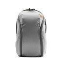 Peak Design Everyday Backpack Zip 15L in gray with weatherproof recycled nylon, multiple compartments, and sleek urban design