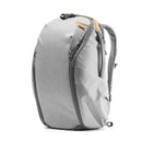 Peak Design Everyday Backpack Zip V3 20L in light gray with sleek, weatherproof nylon canvas and multiple compartments for urban and photo carry.