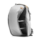 Peak Design Everyday Backpack Zip V3 20L open showing internal organization and dividers in grey color