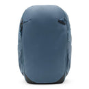 Peak Design Travel Backpack 30L in blue with weatherproof recycled nylon and multiple access points for travel and everyday carry