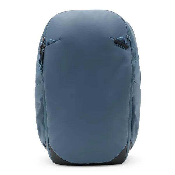 Peak Design Travel Backpack 30L in blue with weatherproof recycled nylon and multiple access points for travel and everyday carry