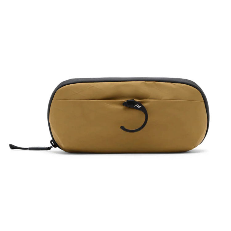 Peak Design Wash Pouch small toiletry bag in Coyote X-Pac fabric made from recycled fishing nets