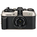 Pentax 17 Film Camera front view with 25mm F3.5 lens and manual controls in retro magnesium alloy body