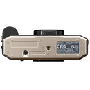 Bottom view of Pentax 17 Film Camera showing metal body and product label