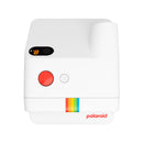 Polaroid GO Generation 2 instant analog camera with compact design and rainbow stripe detail