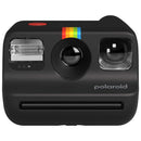 Black Polaroid GO Generation 2 instant analog camera with rainbow stripe and flash