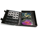 Open black Print File Safe-T-Binder showing archival storage pages for slides and prints