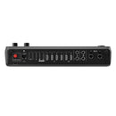 Back view of RØDECaster Video with multiple video and audio input/output ports and USB-C connections in black compact console
