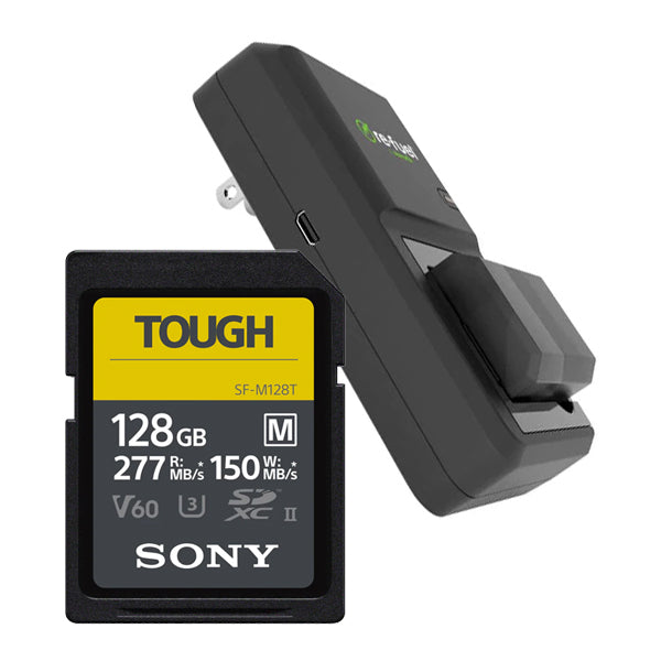 Re-Fuel NP-FZ100 Battery and Charger Kit with Sony SF-M TOUGH Series 128GB SDXC Memory Card