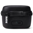 Compact black Rode Charge Case+ for Wireless GO Gen 3 with textured finish and USB-C charging port