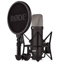 Rode NT-1 Signature Series studio condenser microphone with shock mount and pop filter in black
