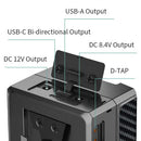 Rolux Dynasty II 99Wh V-Mount Battery with USB-A, USB-C, D-TAP, DC 12V and 8.4V outputs and OLED display