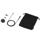 Sony ECM-L1 Lavalier Microphone with 3.5mm plug, wind screens, clip, and carrying pouch for professional audio recording
