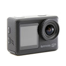 Safari 6D Action Camera with 4K UHD video, dual screens, wide-angle lens, and waterproof case