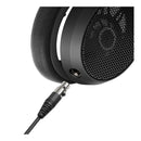 Close-up of Sennheiser HD 490 PRO open-back studio headphones with detachable cable and cushioned ear pad