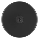 A round, black metal base with a screw for attaching a microphone.