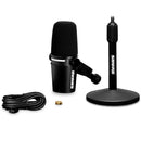 Shure MV7+ Podcast Microphone with USB-C, XLR, LED touch panel, and adjustable settings kit