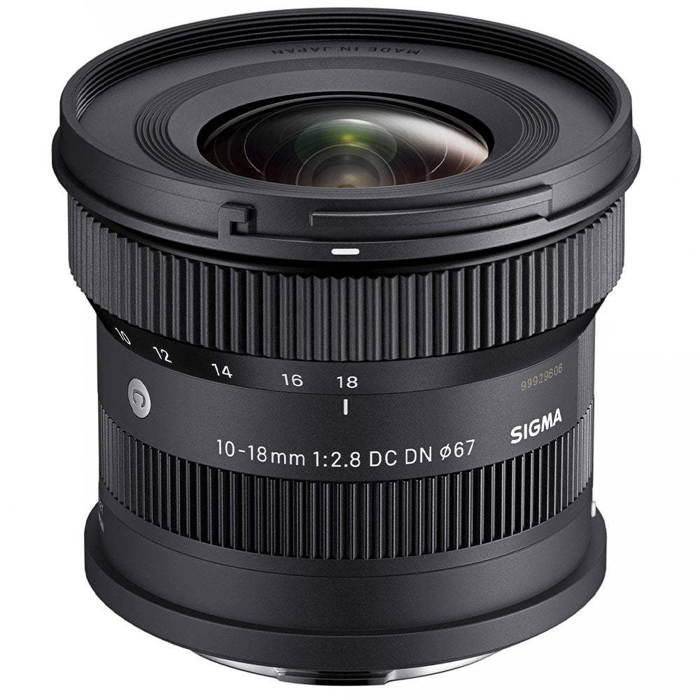 Sigma 10-18mm f2.8 DC DN Contemporary ultra-wide-angle lens with petal hood designed for Fujifilm X cameras