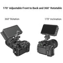 SmallRig 2903B swivel and tilt monitor mount showing 360° rotation and 170° tilt on camera setup