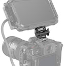 SmallRig Swivel and Tilt Adjustable Monitor Mount attached to camera with cold shoe mount and 360° swivel function