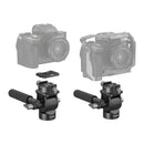 SmalLRig Lightweight Fluid Video Head with panoramic panning, Arca-swiss QR compatibility, adjustable center of gravity, removable telescopic handle, and 360° swivel support.