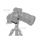SmallRig Baseplate for Sony Alpha 7 series camera with silicone pad, leather grip, tripod mounting, and magnetic spanner features