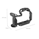 SmallRig Black Mamba Cage for Canon EOS R7 with multiple mounting points and Arca-Swiss quick release plate.