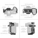 SmallRig Black Mamba Cage with multiple threaded holes, cold shoe mount, strap slots, Arca-Swiss plate, and magnetic dual-head wrench for Canon EOS R5 Mark II
