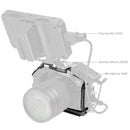 SmallRig Cage for Canon EOS R5 Mark II with monitor mount, microphone, and top handle setup