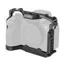 SmallRig Cage with AirTag slot for Sony Alpha cameras showing mounting points and quick release plate