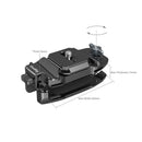 SmallRig Camera Clip with Quick Release Mount Plate Kit showing slide-in auto-locking mechanism and three-position clip for secure camera mounting